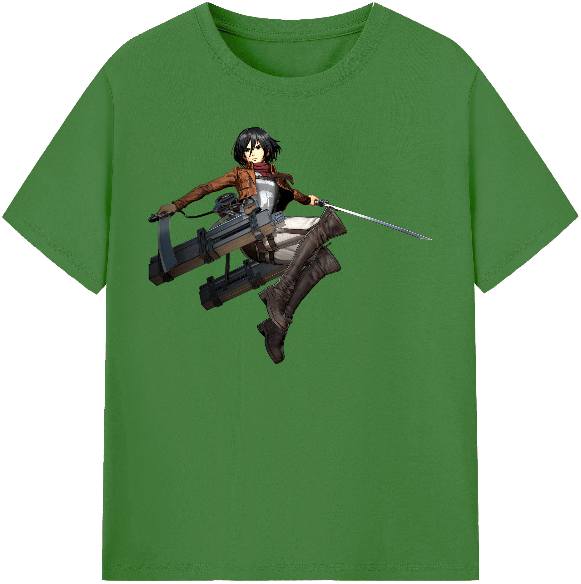 （画像用） 進撃の巨人 ミカサ·アッカーマン Attack on Titan Mikasa Ackerman レディースカジュアルプリントTシャツ（綿100％）